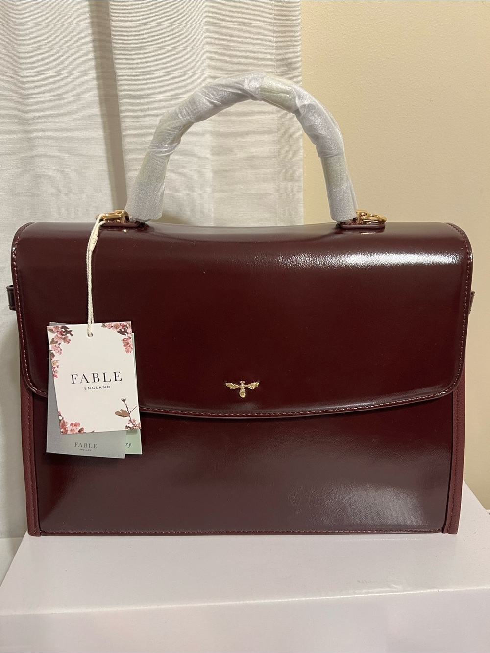 Fable England Burgundy Leather Purse NWT